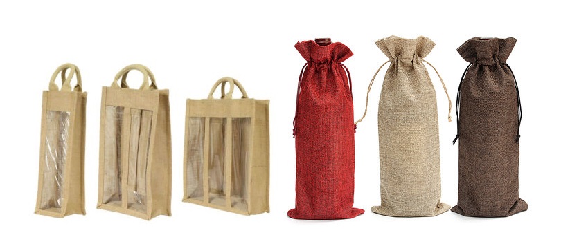 Jute Wine Bottle Bag
